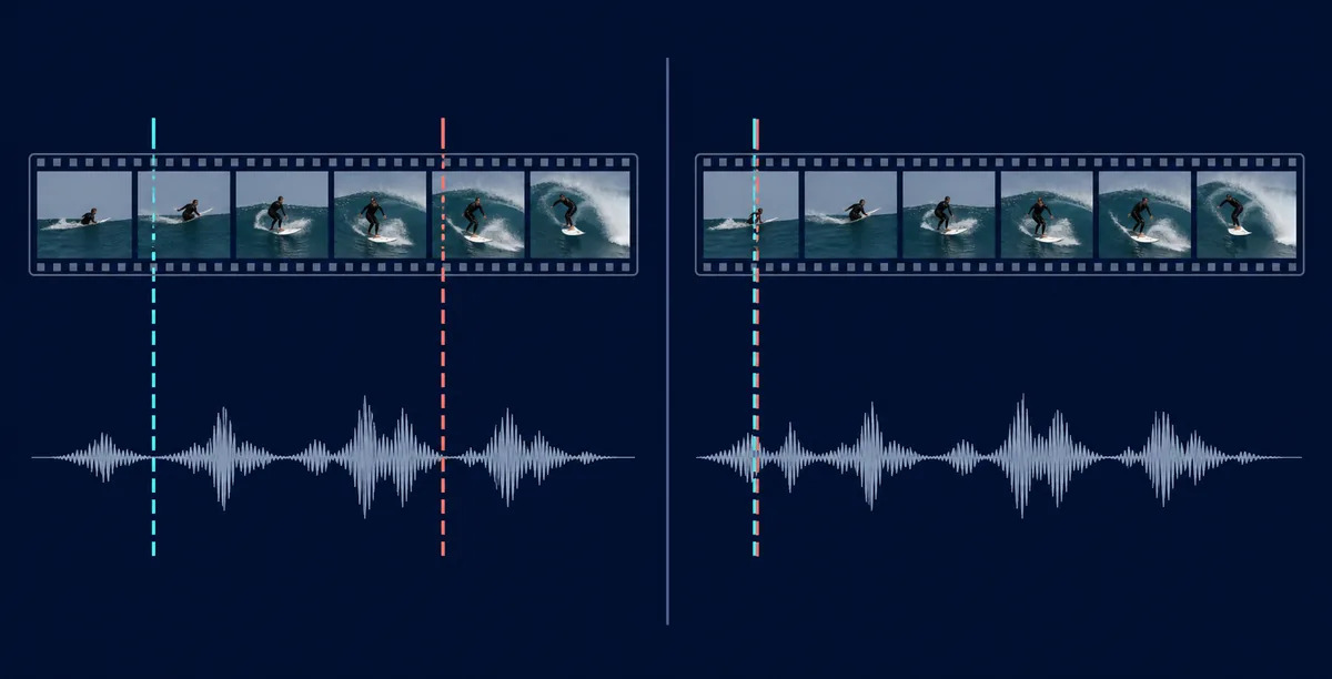 一定の音ズレと時間とともに広がる音ズレを比べる図